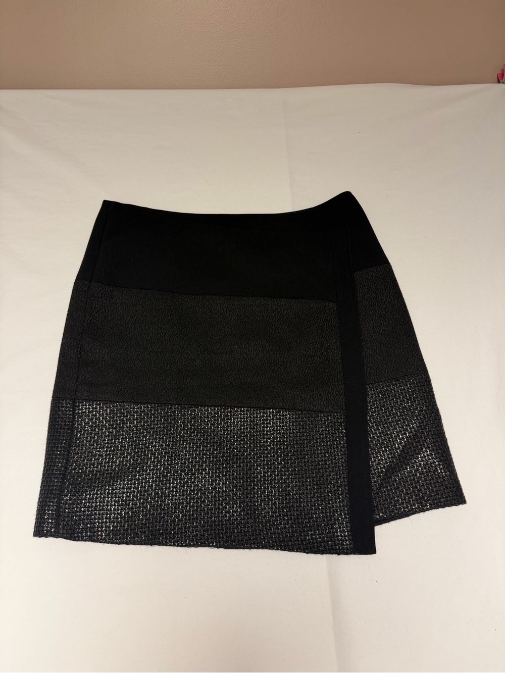 White House Black Market Black Front Split Skirt Size 2